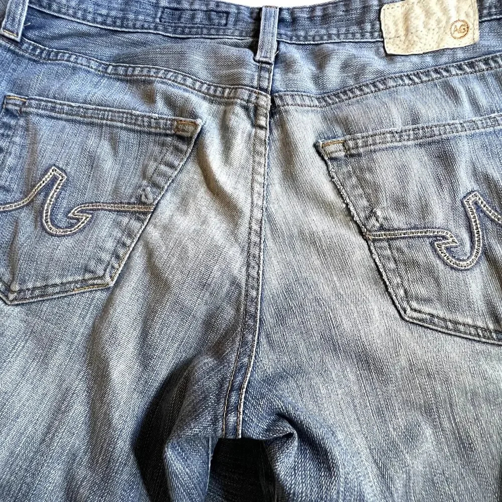 Adriano Goldschmied AG Protege Straight Leg Jeans Light Wash Mens 31R Distressed